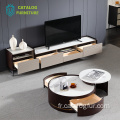 meuble TV en bois et table basse moderne